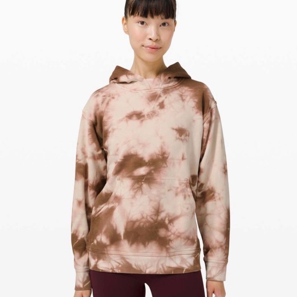lululemon athletica Brown and Cream Tie-Dye Hoodie